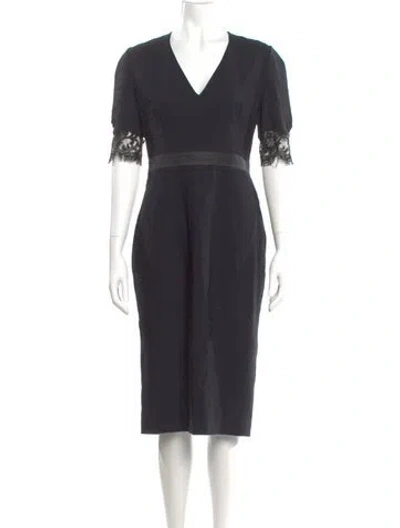 Pre-owned Altuzarra V-neck Midi Length Dress In Gray