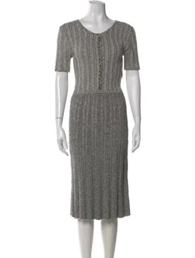 Pre-owned Altuzarra V-neck Midi Length Dress In Neutral