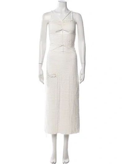 Pre-owned Altuzarra V-neck Midi Length Dress In Neutral