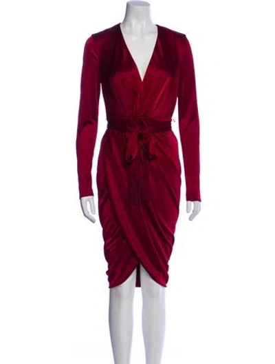 Pre-owned Altuzarra V-neck Midi Length Dress In Red