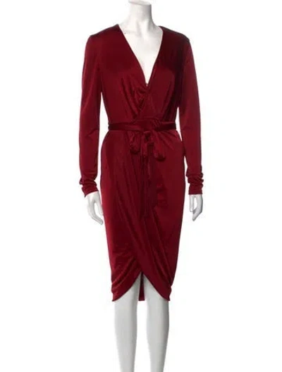 Pre-owned Altuzarra V-neck Midi Length Dress In Red