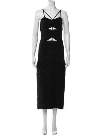 Pre-owned Altuzarra V-neck Midi Length Dress W/ Tags In Black