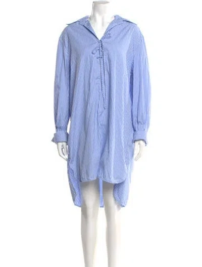 Pre-owned Altuzarra V-neck Mini Dress In Blue