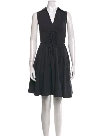 Pre-owned Altuzarra V-neck Mini Dress In Gray
