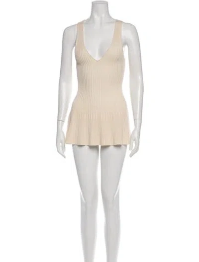 Pre-owned Altuzarra V-neck Mini Dress In Neutral