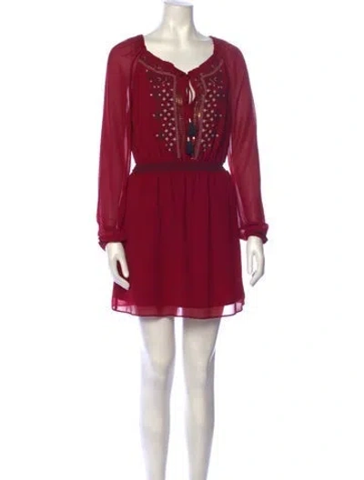 Pre-owned Altuzarra V-neck Mini Dress In Red