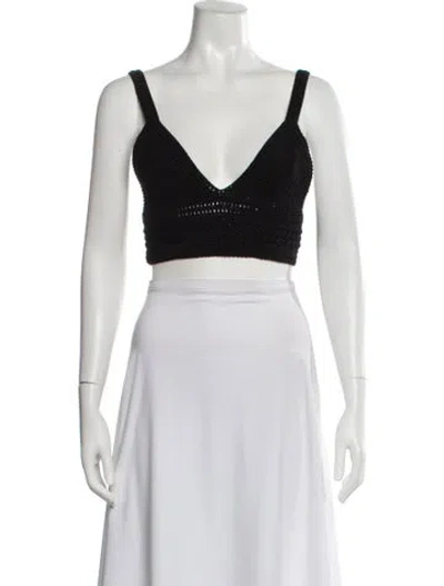 Pre-owned Altuzarra V-neck Sleeveless Crop Top In Blue