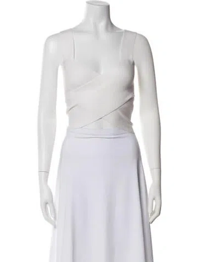 Pre-owned Altuzarra V-neck Sleeveless Crop Top In White