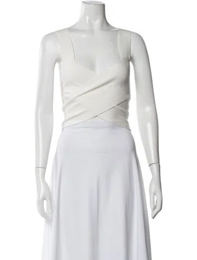 Pre-owned Altuzarra V-neck Sleeveless Crop Top In White
