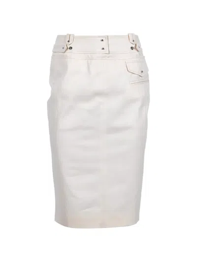 Pre-owned Altuzarra Waistband-detail Pencil Midi Skirt In Neutrals