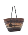 Altuzarra Watermill Large Raffia Tote In Black/brown