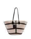 Altuzarra Large Watermill Woven Palm Tote In Natural/black