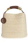 Altuzarra Watermill Top Handle Straw Bucket Tote In Brown