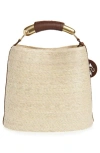 Altuzarra Watermill Top Handle Straw Bucket Tote In Praline/beige