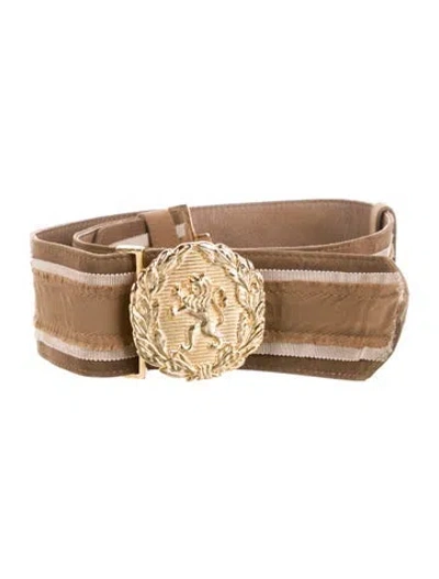 Pre-owned Altuzarra Wide Canvas Belt In Brown