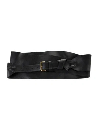Pre-owned Altuzarra Wide Leather Belt In Black
