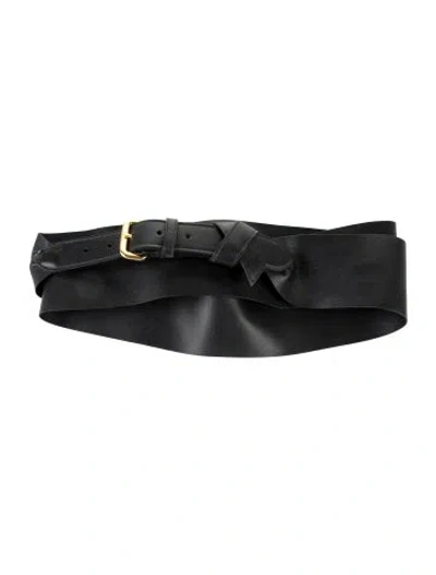 Pre-owned Altuzarra Wide Leather Belt In Black