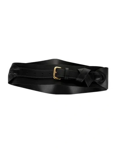 Pre-owned Altuzarra Wide Leather Belt In Black