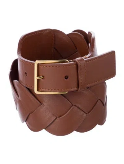 Pre-owned Altuzarra Wide Leather Belt In Brown