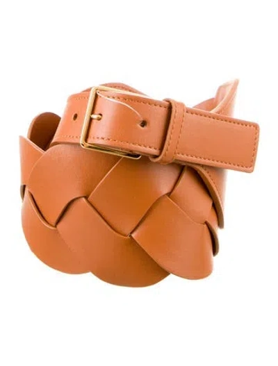 Pre-owned Altuzarra Wide Leather Belt In Brown