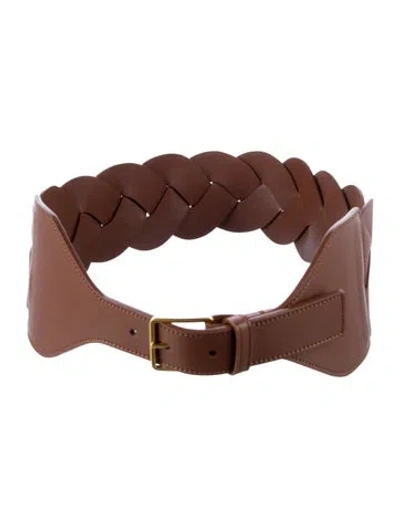 Pre-owned Altuzarra Wide Leather Belt In Brown