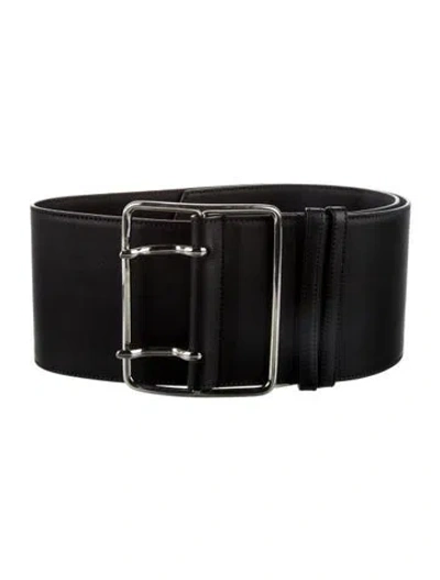 Pre-owned Altuzarra Wide Leather Waist Belt In Black