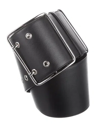 Pre-owned Altuzarra Wide Leather Waist Belt In Black