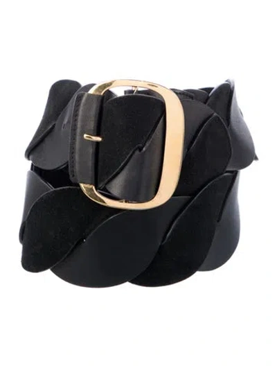 Pre-owned Altuzarra Wide Leather Waist Belt In Black
