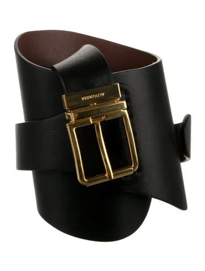 Pre-owned Altuzarra Wide Leather Waist Belt In Black
