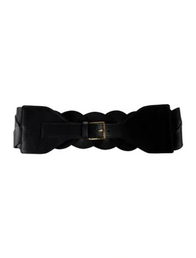 Pre-owned Altuzarra Wide Leather Waist Belt In Black