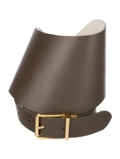 Pre-owned Altuzarra Wide Leather Waist Belt In Brown