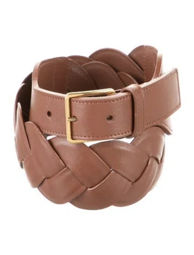 Pre-owned Altuzarra Wide Leather Waist Belt In Brown