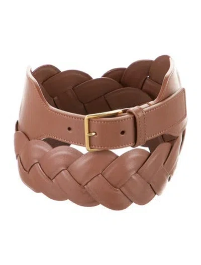 Pre-owned Altuzarra Wide Leather Waist Belt In Brown
