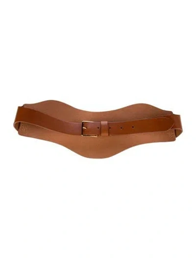 Pre-owned Altuzarra Wide Leather Waist Belt In Brown