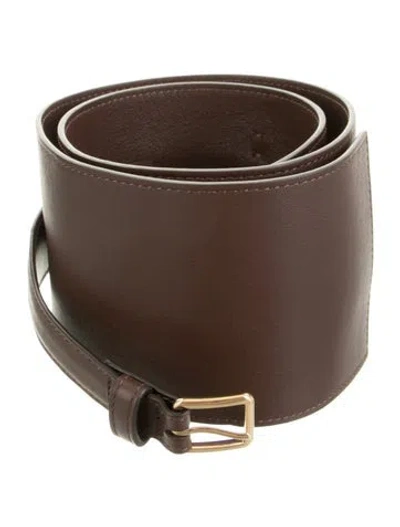 Pre-owned Altuzarra Wide Leather Waist Belt In Brown