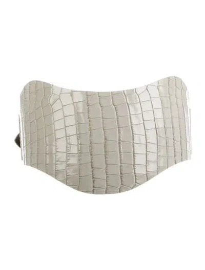 Pre-owned Altuzarra Wide Leather Waist Belt In Grey