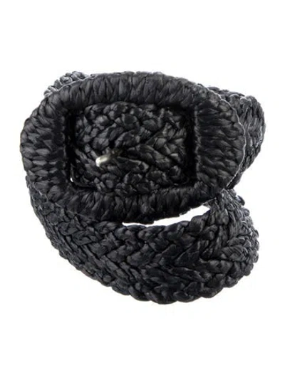 Pre-owned Altuzarra Wide Straw Waist Belt In Blue