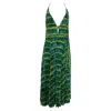 Altuzarra Winda Double-belted Pleated Tie-dyed Maxi Dress In Butterscotch Blue Green Polyester In Green