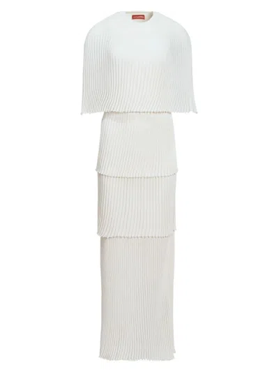 Altuzarra Women's Aerial Rib-knit Tiered Maxi Dress In Ivory
