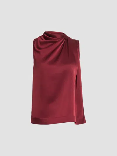 Altuzarra Women's Alden Satin Drape Top In Red