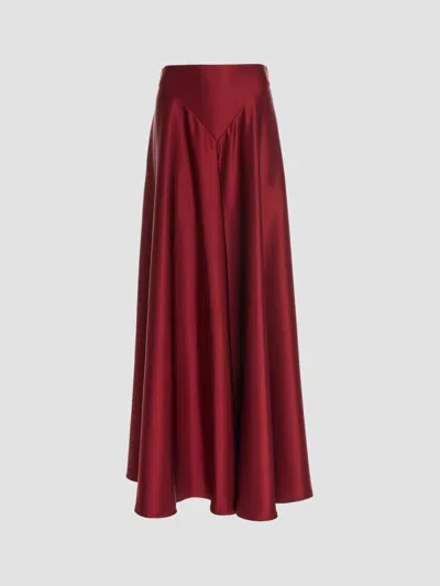 Altuzarra Women's Ames Satin Maxi Skirt In Red