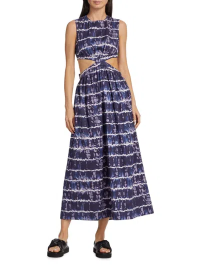 Altuzarra Women's Ashima Tie Dye Cutout Midi Dress In Berry Blue