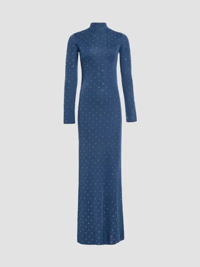 Altuzarra Cab Embellished High-neck Maxi Dress In Blue