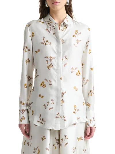 Altuzarra Women's Chika Floral Silk Shirt In White