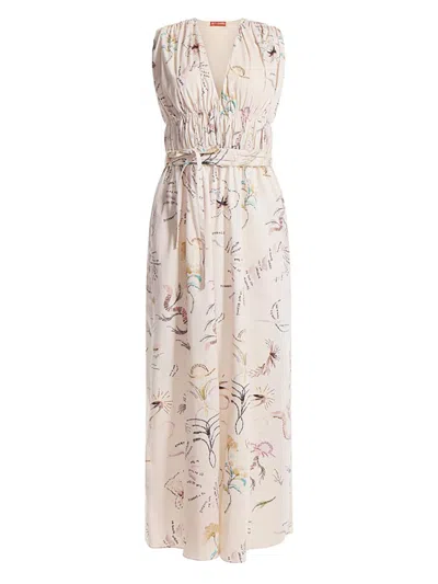 Altuzarra Women's Fie Floral Stretch-cotton Maxi Dress In Neutral