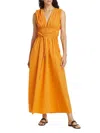 Altuzarra Fiona V-neck Gathered Sleeveless Midi Dress In Mirabelle