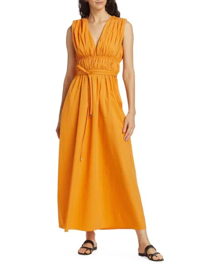 ALTUZARRA WOMEN'S FIONA COTTON SHIRRED MAXI DRESS