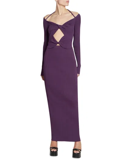 Altuzarra Women's Fotia Cut-out Knit Maxi Dress In Deep Amethyst