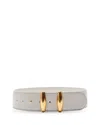 Altuzarra Snap-fit Leather Belt In Ivory
