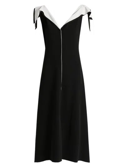 Altuzarra Women's Jophee Draped-shoulder Cocktail Dress In Black